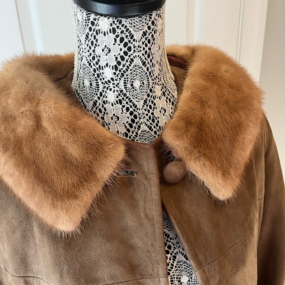 Vintage long brown coat - no tags estimating a Small size - Picture 3 of 8
